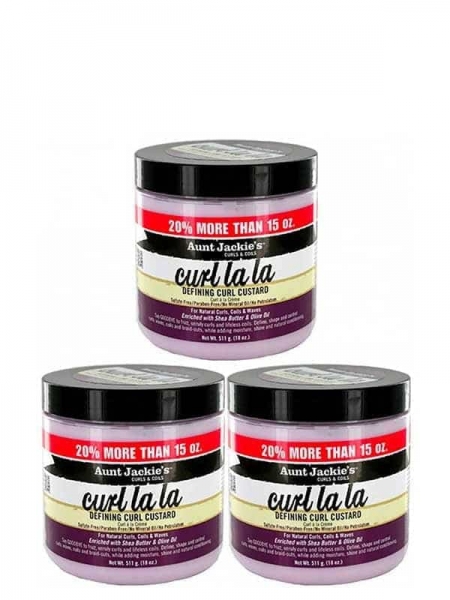 Curl La La Lot De 3 Crème De Definition De Boucles 511g Aunt Jackie's