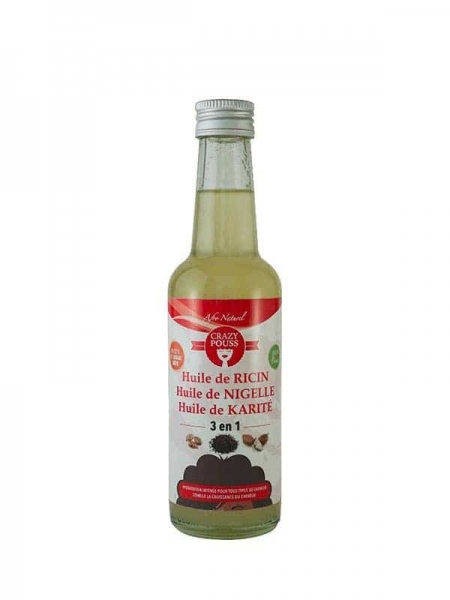Crazy Pouss Huile 3 N 1 Ricin, Nigelle & Karite 250ml Afro Naturel