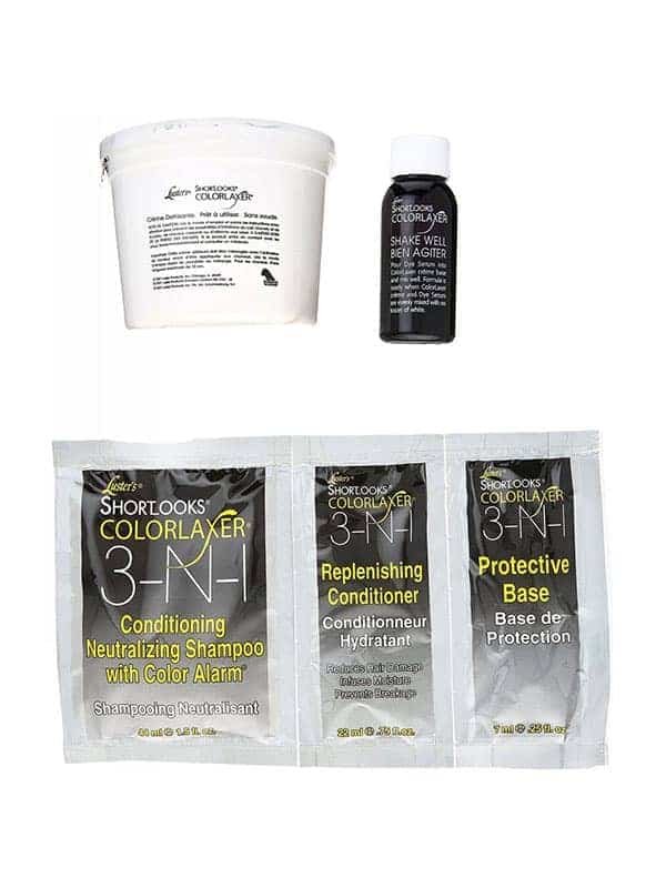 Luster's Shortlooks Kit 3-en-1 Couleur Assouplissement Et Soin Nourrissant Couleur Noir Semi-permanente